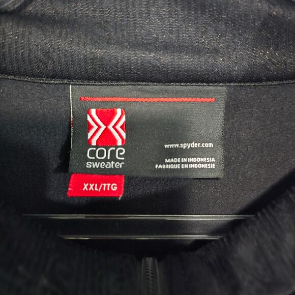 Spyder Men's Core Sweater Jacket Black Full Zip Drawstring Hem Size XXL - Picture 4 of 9